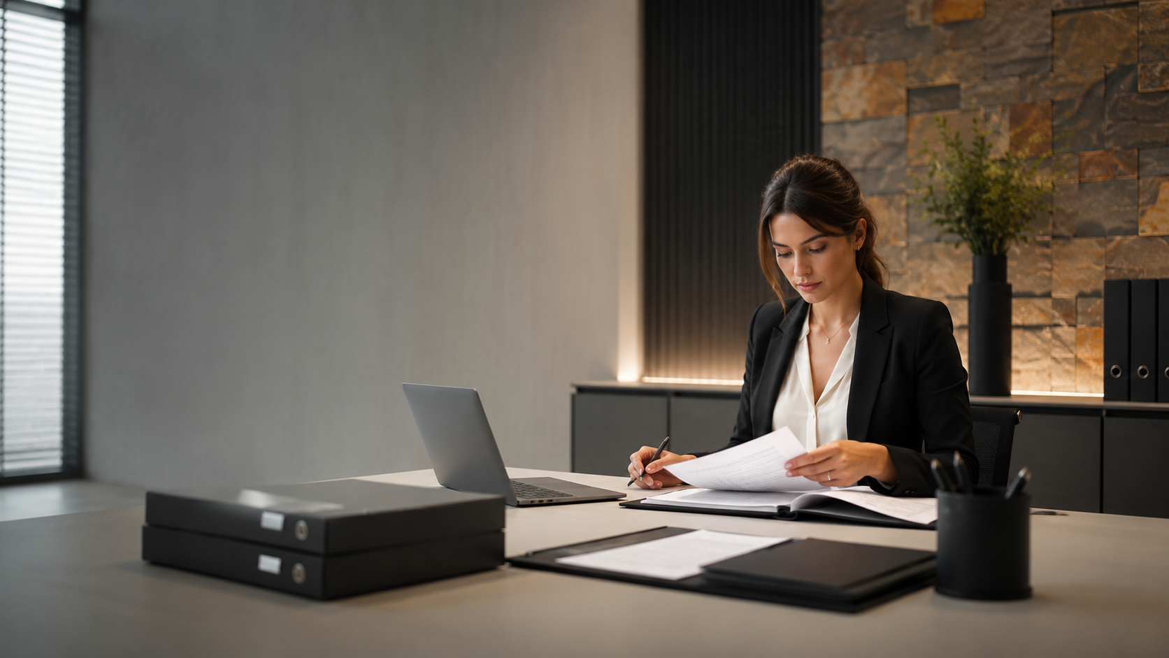 Profissional revisando documentos trabalhistas